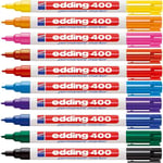edding 400 permanent marker - multi-coloured - 10 pens - fine round nib 1 mm - w