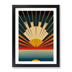 Splendid Art Deco Sunset No.3 Framed Print for Living Room Bedroom Home Office Décor, Wall Art Picture Ready to Hang, Black A2 Frame (62 x 45 cm)