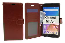 Crazy Horse Wallet Xiaomi Mi A1 (Brun)