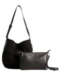 Desigual Bols_Crochet Cuir Baxt, Sac à bandoulière Femme, Noir, U