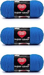 Red Heart Super Saver Delft Blue Lot de 3 paquets de pelotes de laine acrylique 198 g 4 moyens (peignés) 360 m