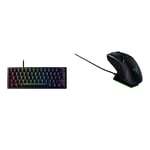 Razer Huntsman Mini (Red Switch) - 60% Optical Gaming Keyboard UK Layout | Black & Viper Ultimate - Wireless Gaming Mouse with Dock Station Black