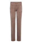 Del Ray Classic Velour Pant Pocket Design Brown Juicy Couture