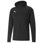 PUMA Träningströja teamLIGA Fleece Huva - Svart/Vit, storlek XX-Large