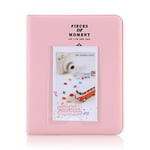 Mini Photo Album, Pink 60mm x 85mm 64 Pockets 3 Inch Photo Book Album for Fuji Instax Mini 8 7s 25 50s 90