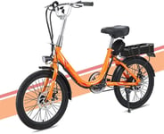 PARTAS Sightseeing/Commuting Tool - Adult Lady Electric Bike, 7 Speed 20 Inch Mini Electric Bike 48V 8/10Ah Battery Commute Ebike With Rear Seat Dual Disc Brakes (Color : 8A)