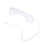 Hemobllo Cell Phone Receiver - 3.5mm Universal Vintage Retro Telephone Handset Radiation-proof Adjustable Tone MIC Microphone for Cellphone Smartphone (White)