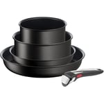 Tefal Ingenio Unlimited On 5 Piece Set, Pots and Pans Stackable, Induction, Easy Cleaning, Non-Stick Coating, Heat...