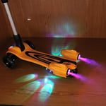 YL2SC 3 Wheel Scooter for Kids Bluetooth Connection Four Gear Height Adjustment Second with Colorful Lights with Butterfly Shape And Silent Flash Wheel for Children Aged 3+ Girls & Boys,Orange