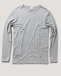 Greater Than A Curve Wool Tee Long Sleeve Crew Grey Melange - M