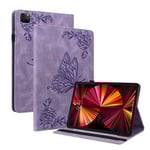 Läderfodral Fjärilar Apple iPad Pro 11 4th Gen (2022) Lila