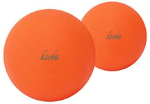 Kieba Massage Lacrosse Balls for Myofascial Release, Trigger Point Therapy, Muscle Knots, and Yoga Therapy. Set of 2 Firm Balls (2 Orange)