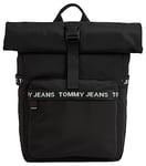 Tommy Jeans Men Essential Backpack Rolltop Hand Luggage, Multicolor (Black), One Size
