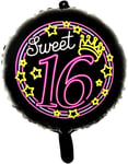 Sweet 16 Folieballong 46 cm - Neon Party