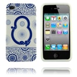 Apple Porcelain (Design 7) iPhone 4 Skal Blå