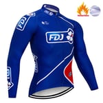 AJSJ 2019 New Cycling Team Bibs Pants Set Mens Winter Thermal Fleece Pro Bike Jacket Maillot Wear,Pic Color,L