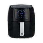 MasterChef Airfryer 4.5L, Small Air Fryer for 2 People, Compact Air-fryer with Digital Display, 7 Cooking Presets, Fully Adjustable Temperature up to 200°C, Non-Stick Interior, 1400W, Black