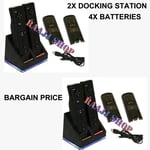 2x CHARGER DOCKING STATION + 4x RECHARGEABLE BATTERY PACK FOR WII U REMOTE BLACK