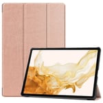 Samsung Galaxy Tab S9+ (Plus) Tri-Fold Skinn Deksel m. Stativfunksjon - Rose Gold