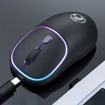 iMICE W-618 Rechargeable 4 Buttons 1600 DPI 2.4GHz Silent Wireless Mouse for Computer PC Laptop (Black)