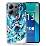 Cokitec Coque Renforcée Shatterproof pour Xiaomi Redmi Note 13 4G Manga Dragon Ball Vegeta Bleu