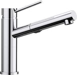 BLANCO Alta-S 518407 Compact Vario Reversible Kitchen Mixer Tap, High-Pressure Compact Single-Lever Mixer Tap in Chrome Finish With Pull-Out Spray Hose