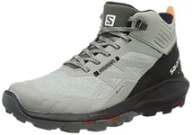 SALOMON Outpulse Mid Gore-tex Hiking Boots for Men Climbing Shoe, Wrought Iron/Black/Vibrant Orange, 11 UK