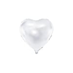 Vit hjärta folieballong 45 cm - Dekoration