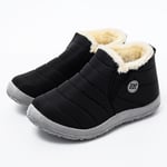 Herrskor Vinterstövlar Lätta Snöskor Vattentäta Vinterskor Plus Storlek 47 Slip-On Unisex Ankelvinterstövlar Black 43