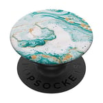 PopSockets Simple Green White Natural-Marble PopSockets PopGrip: Swappable Grip for Phones & Tablets