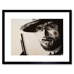 Wee Blue Coo Movie Clint Eastwood Gun Good Bad Ugly Maguire Framed Wall Art Print