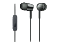 Sony MDR-EX155AP - EX Series - hörlurar med mikrofon - inuti örat - kabelansluten - 3,5 mm kontakt - svart