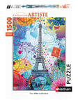 Nathan - Puzzle 1500 pièces - Tour Eiffel multicolore - Lars Stewart - Adultes et enfants dès 14 ans - Puzzle de qualité supérieure - Collection Artiste - 87813