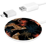 MUOOUM African Leopard Fast Wireless Charger, Wireless Charging Pad 10W Unibody Fast Charging Pad Compatible for iPhone, airpods or any Qi enabled Smartphone