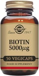 Solgar Biotin 5000 Mcg Vegetable Capsules - High Strength Formula - Supports Hai