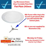 Flat Glass Microwave Turntable Plate 245mm For Asda & Tesco (see note below )