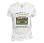 T-Shirt Homme Col V Radio-Cassettes - L'argent Ne Fait Pas Le Bonheur