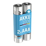 Ansmann AAA Rechargeable Batteries [Pack of 2] 1000 mAh NiMH High Capacity AAA Type Size Battery For Cordless Phone Handsets, Toys, Digital Cameras, Remote Controls & Game Consoles