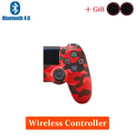 Camo Rouge Manette De Jeu Sans Fil Bluetooth Pour Playstation 4, Contrôleur, Joystick Pour La Console Ps4, Tous Testés Avant Expédition