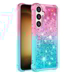 SKALO Samsung S24 Kvicksand Glitter Hjärtan TPU-skal - Rosa-Turk multifärg