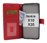 New Standcase Wallet Nokia X10 / Nokia X20 (Röd)