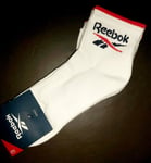 3 Pairs 6.5-8 40-42 REEBOK White Short Ankle CUSHIONED TRAINER SOCKS Tennis