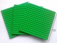 LEGO 3 x BRIGHT GREEN  PLATES Base Boards  16x16 Pin -12.8cm x 12.8cm x 0.5cm