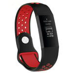 Fitbit Charge 3 breathable bi-color silicone watch band - Black / Red