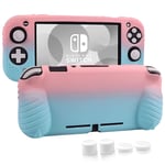 Cybcamo Protective Case for Nintendo Switch Lite 2019，Soft Silicone Grip Case with Anti-Scratch and Shock-Absorption Function (Pink&Blue)