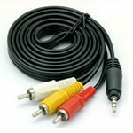 3.5mm JACK 4 Pole to 3 x PHONO Audio Video AV OUT to TV IN Cable Camera Lead 5m