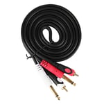 For 2RCA To Double 6.35 Interface Audio Guitar Line Dual Male Jack Cable XD