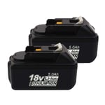 [2 Packs] SHGEEN 18V 5.0Ah BL1850 replacement battery for Makita 18V Li-ion Battery BL1860 BL1830 BL1840 BL1850B BL1830B BL1840B BL1835 BL1845 194205-3 LXT-400
