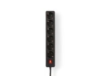 Nedis Exso615f2bk, Inomhus, Ip20, Svart, 6 Ac-Utgångar, 230 V, 3680 W