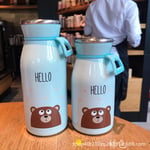 Rugged Water Bottle Drinking Cup 450Ml Cartoon Children's Stainless Steel Mug Double Wall Vacuum Insulated Thermos Leak Proof All Seasons Available (Color : A)
